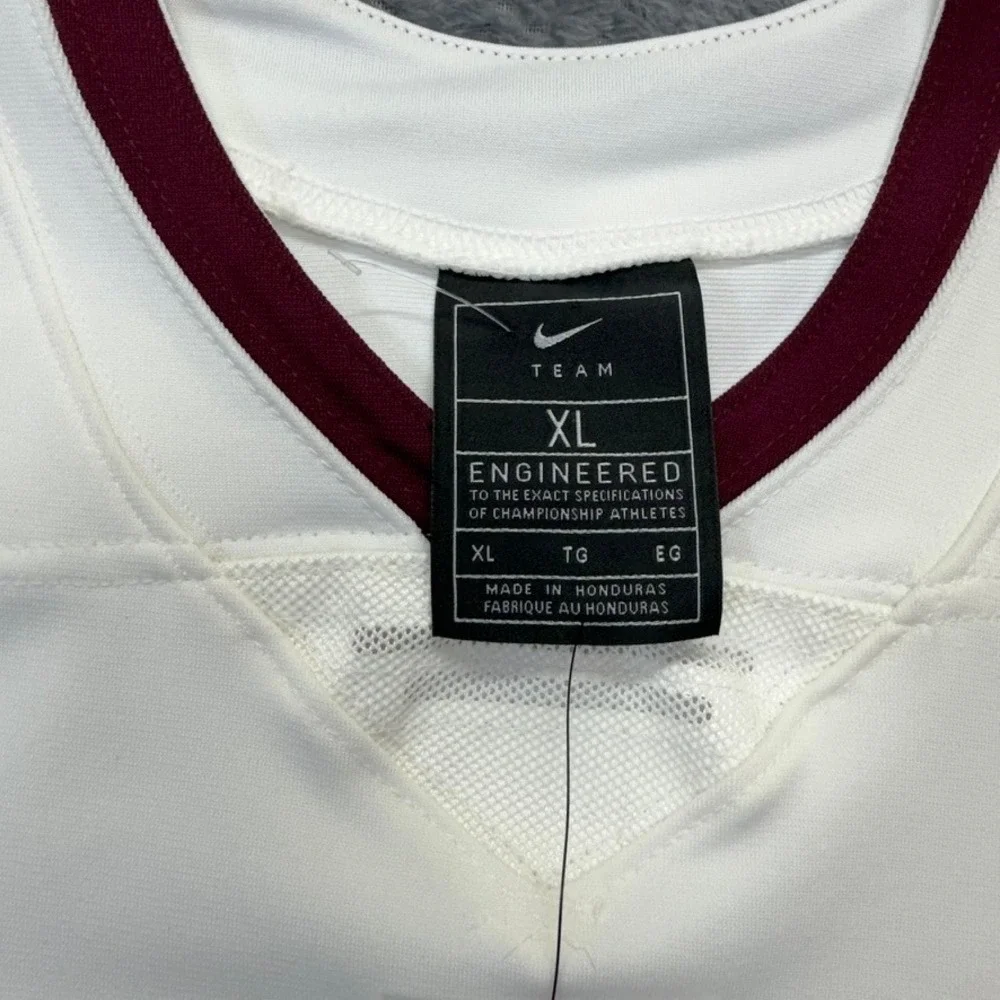 Nike Football Jersey Mens XL White Burgundy Practice Team Engineered NWT